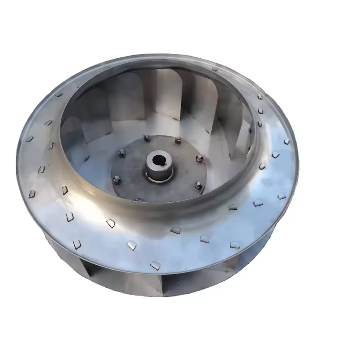 Backward curved blower wheel for drying equipment